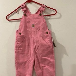 Carhartt 3T pink fleece lined overalls